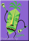 Artist Shag Tiki Doctor Magnet. Josh Agle Original Tiki Tribal, Witch Doctor character with Skulls by Poster Pop PURPLE