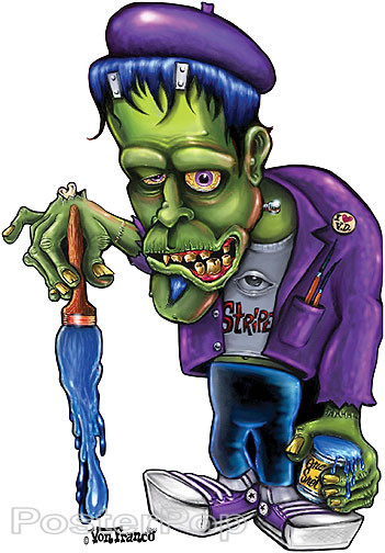 art custom shoes Frankenstein Sticker Von Franco Stripe I art custom shoes Frankenstein Sticker Von Franco Stripe I