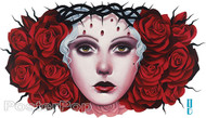 Gustavo Rimada Peliroja Sticker, Crist, Crown of Thorns, Woman, Girl, Sacred, Roses, Red Head