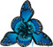Gustavo Rimada Tres Puntos Sticker, Butterfly, Triangle, Skulls, Blue