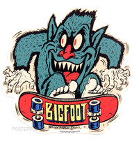 Ben Von Strawn Bigfoot SK8 Sticker, Skateboard, Skate, Skater. Big Foot, Monster