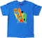 SH10 Shag Beach Bunch T Shirt on Blue Tee, Surf Monsters, Surfing, Surfboards, Monsters, Disney