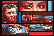 Marco Almera Steve McQueen Le Mans Original Painting. 24H Le Mans, Ferrari, Porsche 917