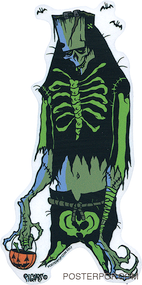 Artist Eric Pigors Franken-Treat Sticker, Tick or Treater, Costume, Frankenstein, Skeleton