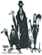 Artist Eric Pigors Hitchkiking Ghouls Sticker, Hitch Hiking Ghosts, Disney, Parody, Haunted Mansion Ride, Monster, Cartoon, Funny, Humor, Morticia, Umbrella, Thumbs, Thumbing