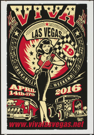 P-VRVLV19 Viva Las Vegas VLV19 Silkscreen Poster 2016 by Vince Ray