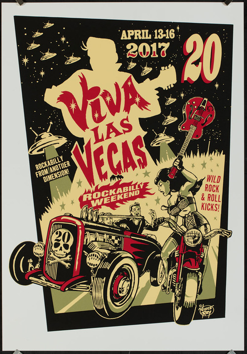 P-VRVLV20 Viva Las Vegas VLV20 Silkscreen Poster 2017 by Vince Ray