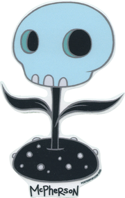 TMS69 Tara McPherson Blue Skull Flower Sticker