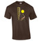 SH128 Shag Hula Tiki Sun T-Shirt on Brown