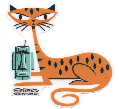 SHS123 Shag Tiger Cat Sticker