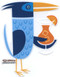 SHS111 Shag Blue Drinky Bird Sticker