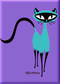 SHM122 Shag Siamese Cat Fridge Magnet Purple