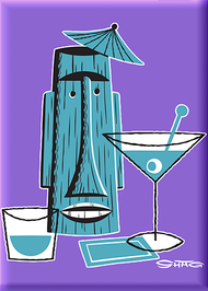 SHM95 Shag Turquoise Tiki Drink Fridge Magnet Purple