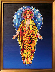 Almera Stained Glass Jesus Original Painting Image