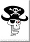 Shag Pirate Skull Fridge Magnet Image