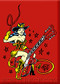 Vince Ray Guitar Girl Fridge Magnet Image