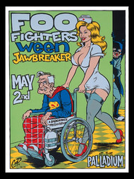Coop Foo Fighters, Ween Silkscreen Concert Poster 1996 Image