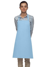 Light blue no pocket bib apron with adjustable neck strap