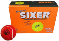 Sixer Heavy Cricket Tennis Balls - Pack of 6 Red Balls