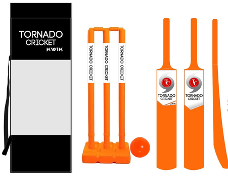 Includes

1 moulded Cricket Bat
3 stumps
1 base
1 soft rubber ball
Durable carry bag