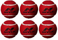 Nivia Heavy Cricket Tennis Balls - Pack of 6 Red Balls