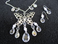 Butterfly necklace and earrings
