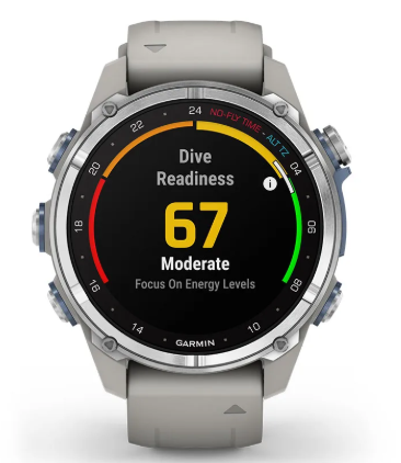 Marine Electronics Garmin Descent Mk3s in Fog Gray with Detailed Interface Shown