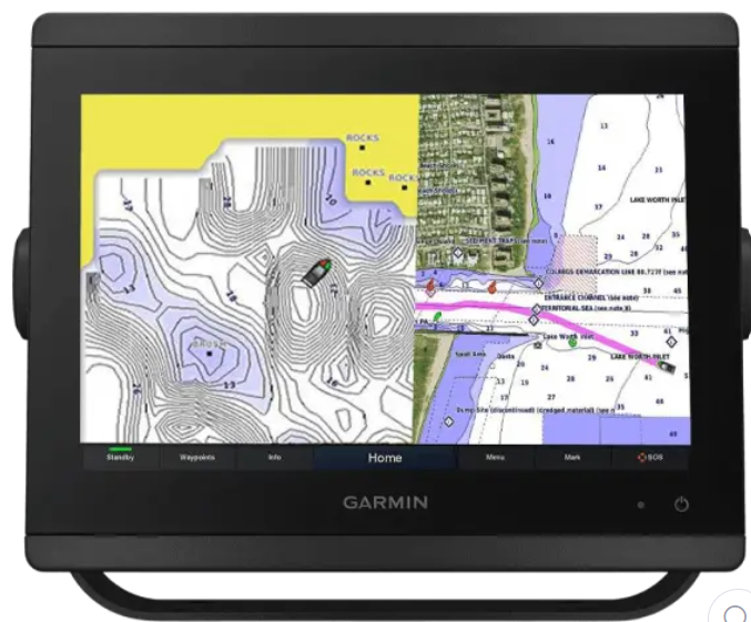 Garmin GPSMAP 8410xsv in daylight conditions with clear, glare-resistant display