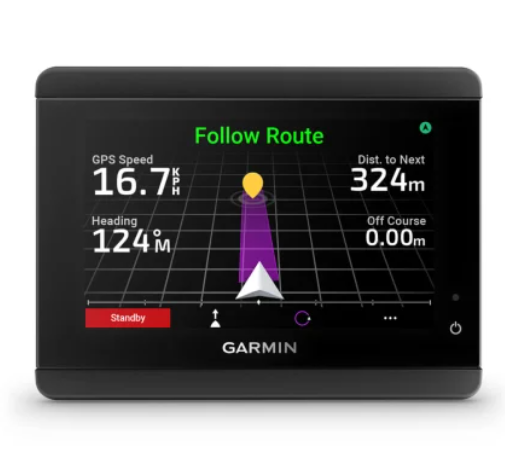 Garmin GHC™ 50 interface showing heading and navigation data