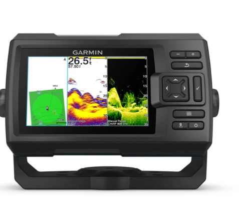 Display screen showing water temperature graph and speed-over-ground data.