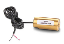 Front view of the Garmin Shadow Drive unit showing its compact metal housing and inlet/outlet fittings.