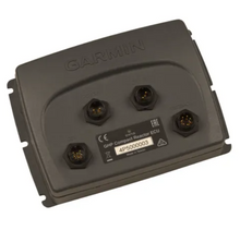 Close-up front view of the Garmin GHP Compact Reactor ECU showing the rugged black housing.