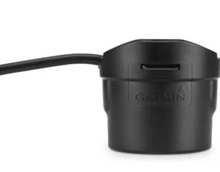 Front view of Garmin GT8HW-IH in-hull CHIRP transducer for accurate depth reading