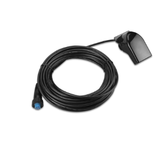 Transducer with long 30‑foot cable for flexible trolling motor or transom mount