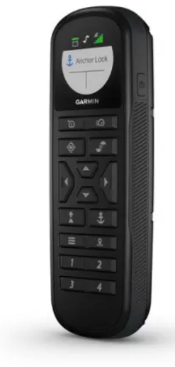 View of programmable buttons on Garmin wireless remote.