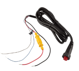 Garmin 010-12445-00 power/data cable next to compatible ECHOMAP Plus unit.