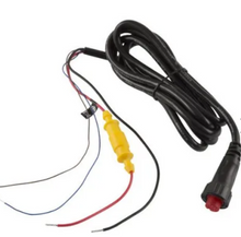 Garmin 4-pin threaded power/data cable (010-12445-00) with rugged marine connectors.