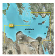 Garmin marine chart interface with Auto Guidance route planning overlay.