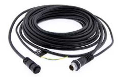 Marine communication setup showing deck cable from marine radio to dash fitting.