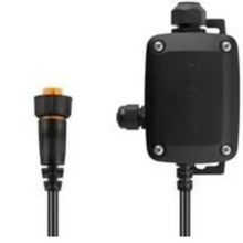 Garmin Bare Wire Transducer to 12‑Pin Sounder Wire Block Adapter (010‑11613‑10) ready for installation.