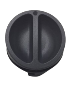 Cap and O‑ring together on a neutral background for size comparison.