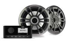 Front of the Garmin MS‑RA60 marine stereo head unit with display and controls.