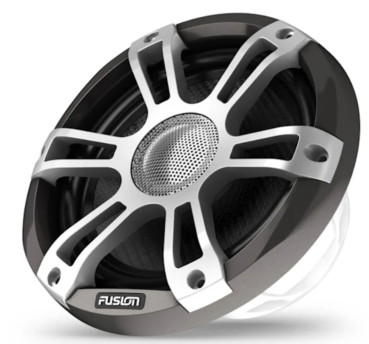 Lifestyle shot with speakers playing onboard a powerboat.