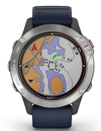 Lifestyle image of watch on wrist while fishing at sea.