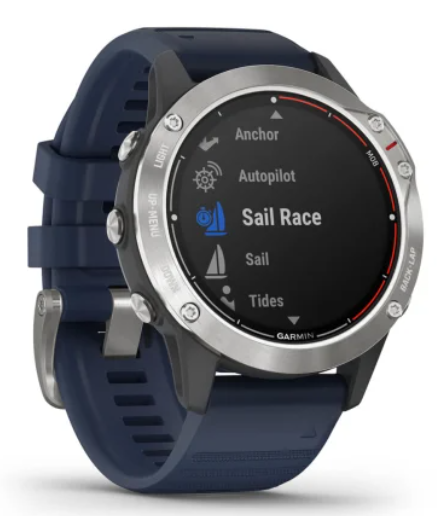 Close-up of the Captain Blue silicone band with buckle detail.