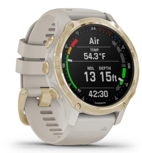 Close-up of the Light Sand silicone band texture and comfortable fit.