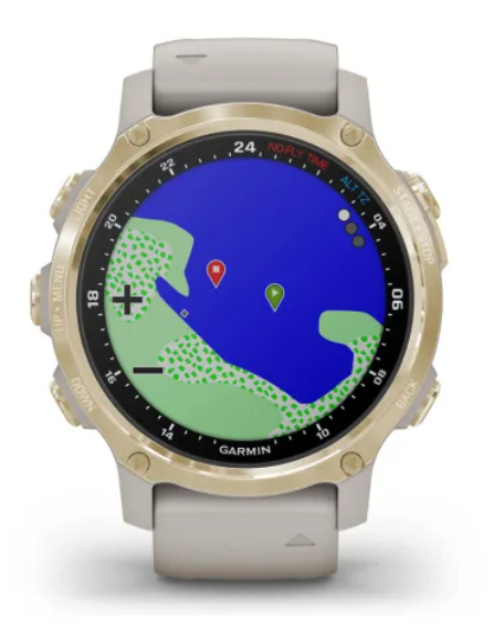 Garmin Descent&trade; Mk2S paired with smartphone showing Garmin Connect&trade; app data.
