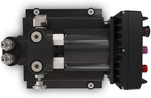 Compact Garmin hydraulic autopilot pump designed for improved thermal performance.