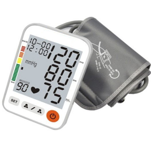 C11BV Digital arm blood pressure monitor with talking voice English/Spanish, 3 Color backlight Alert 