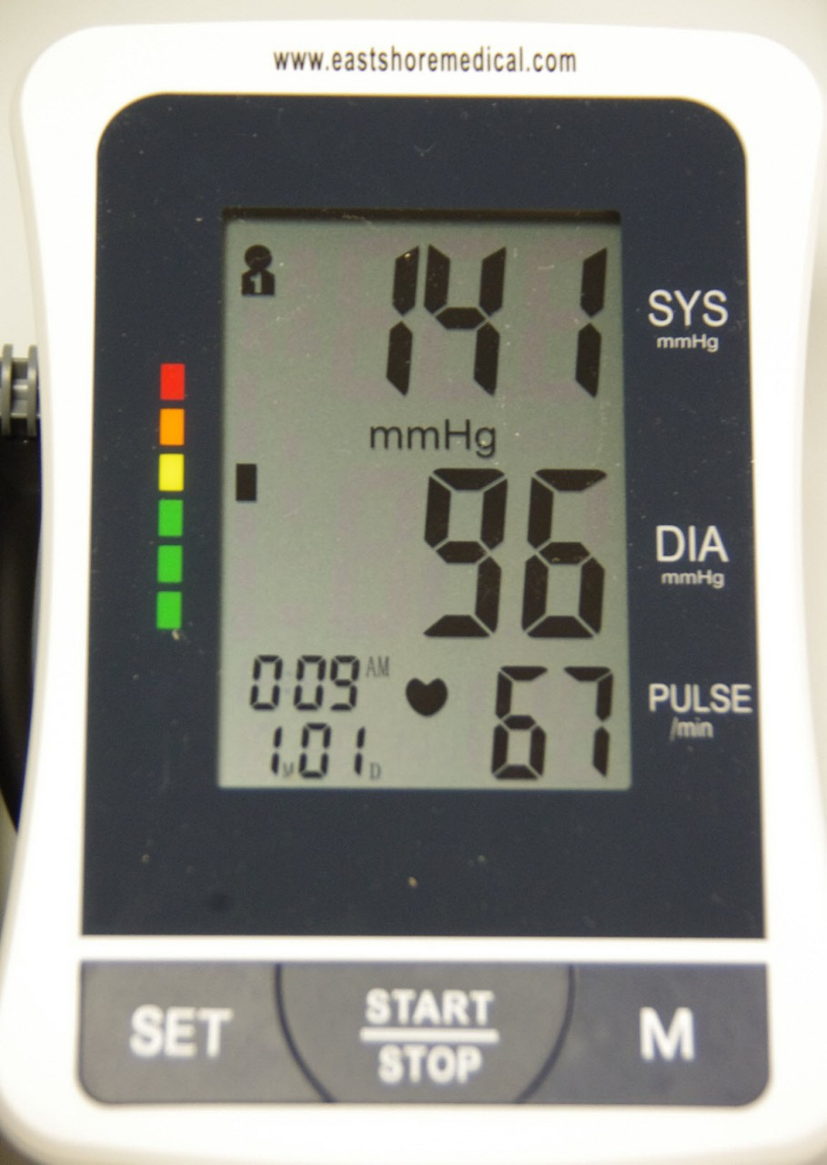 DESK ARM BLOOD PRESSURE MONITOR LD582 WITH, Extra Large cuff, CLOCK AND  AMBIENT THERMOMETER